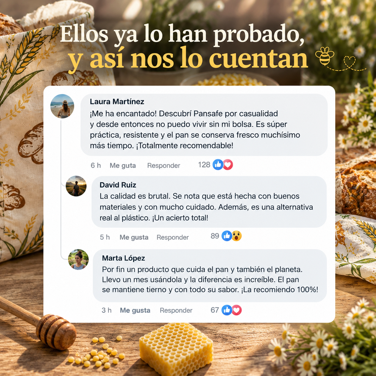 Pansafe Hogaza – Bolsa de pan de cera de abeja